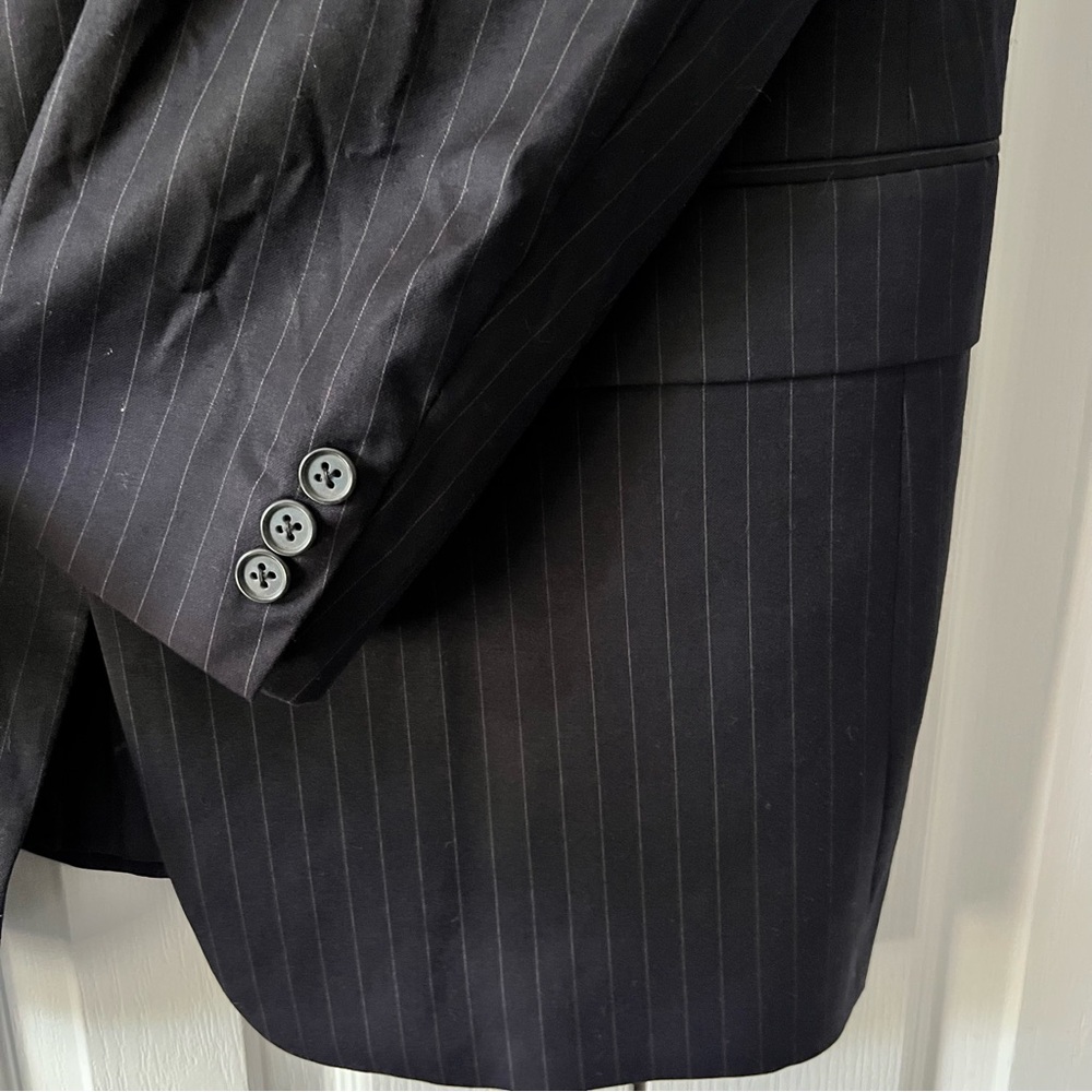 Hart Schaffner Marx Nordstrom Dark Navy Pinstripe Suit Jacket Size 42L - Picture 7 of 13